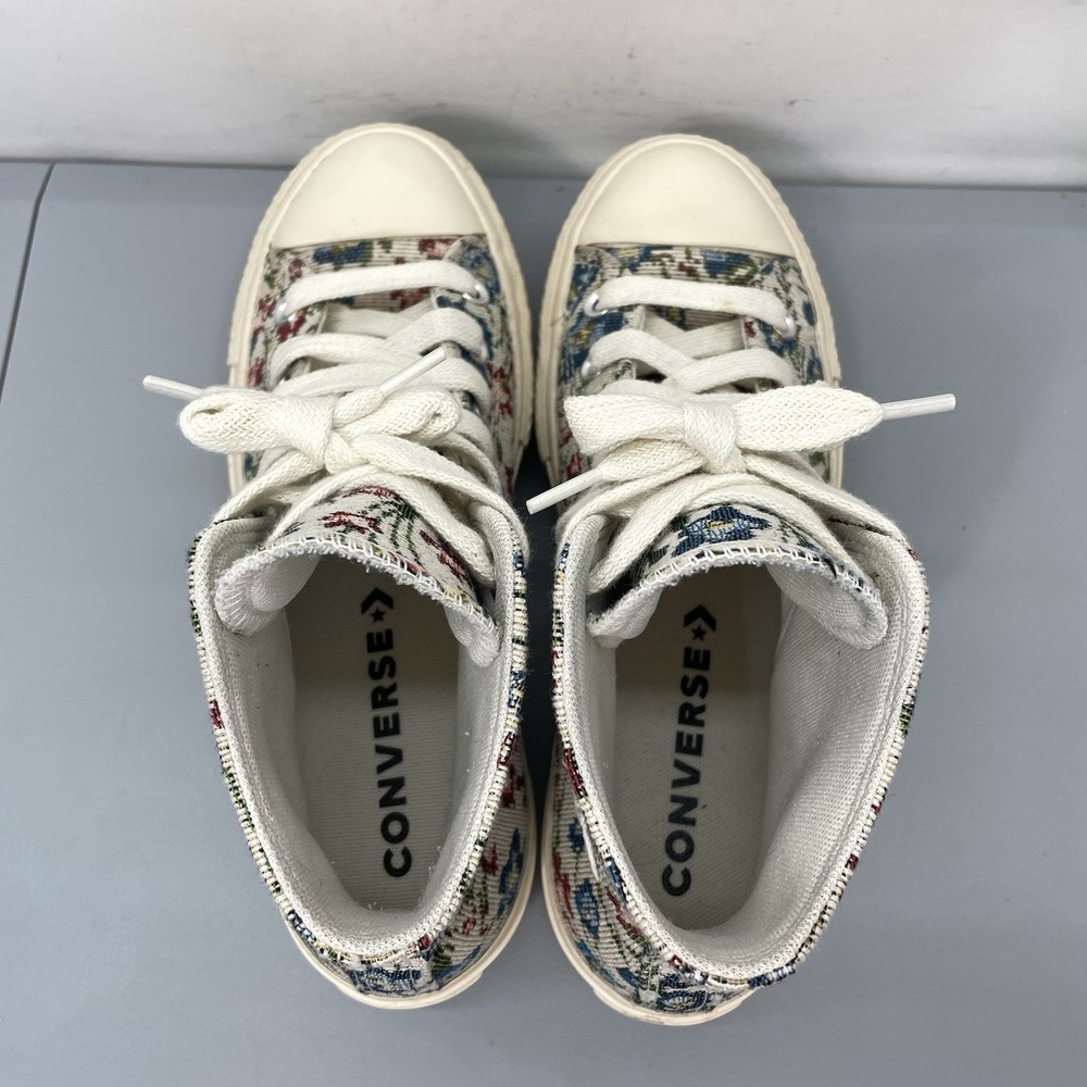 Converse All Star Lift Platform High Sneakers Shoes Floral Tapestry Blue Women 7 - Picture 9 of 13